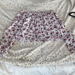 Hollister rose off the shoulder top, size xs, worn